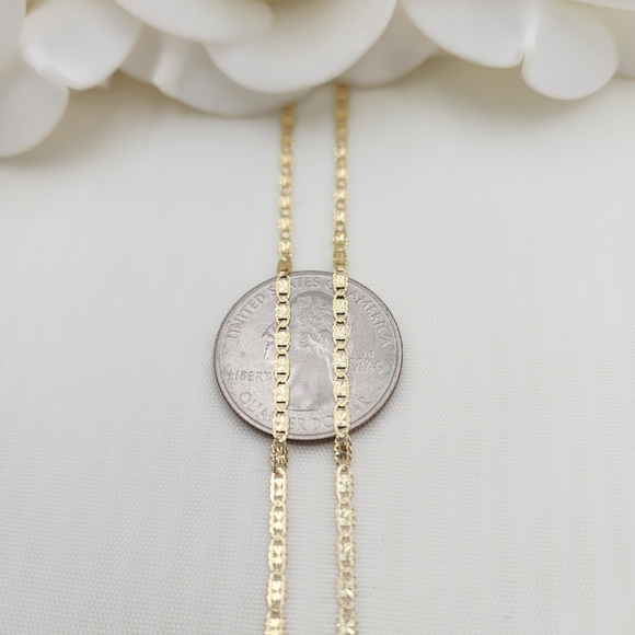 COPY - Solid 14k Plain Yellow Gold Valentino Chain - 18 Inches - Picture 4 of 4